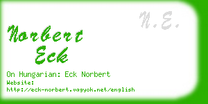 norbert eck business card